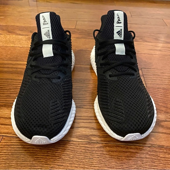 Adidas Parkey Alphaboost Alpha Boost black white mesh no tongue lace up sneakers - Picture 3 of 11